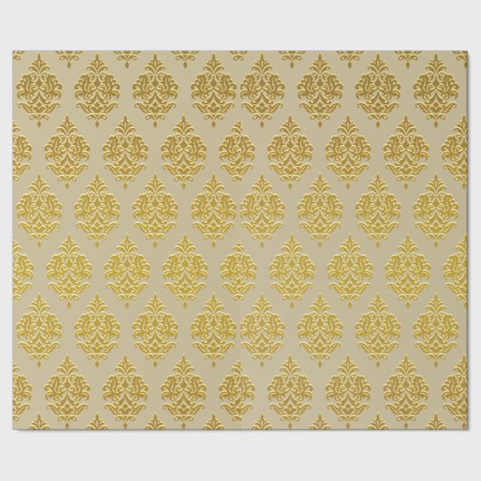 Champagner Damask Wrapping Paper Geschenkpapier (Saum)