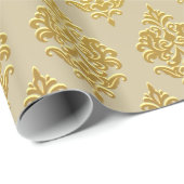 Champagner Damask Wrapping Paper Geschenkpapier (Rolleneckpunkt)