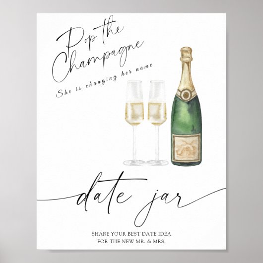 Champagner - datierende Nachtgedanken. Datum jar b Poster (Vorne)