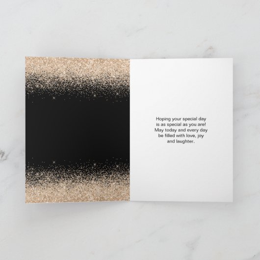 Champagner Dress Imitate Glitzer Sweet 16 Birthday Karte (Innenseite)