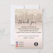 Champagner Driving Glitzer Business Dankeskarte (Vorderseite)