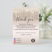 Champagner Driving Glitzer Business Dankeskarte (Stehend Vorderseite)