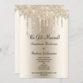 Champagner Driving Glitzer Elopement Empfang Ankündigung (Vorne/Hinten)