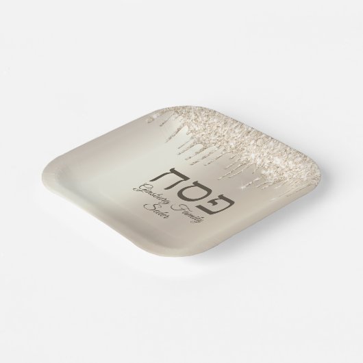 Champagner Driving Jewish Holiday Pessach Seder Pappteller (Gewinkelt)