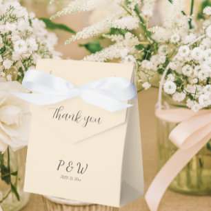 Champagner Einfache Monogramm-Initialen Hochzeit Geschenkschachtel