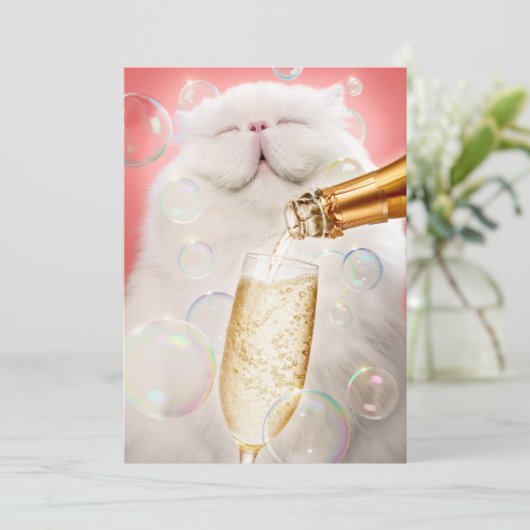 Champagner Einladung (Stehend Vorderseite)