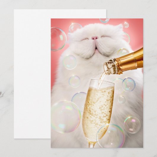 Champagner Einladung (Vorne/Hinten)