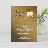 Champagner, Einladung zum Hochzeitstag (Stehend Vorderseite)