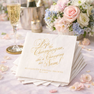 Champagner-Einweihungsfeier für die Braut Servietten Mit Folie