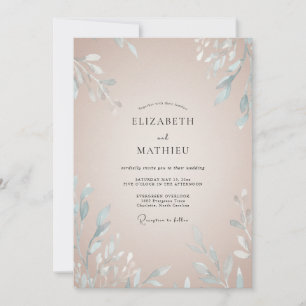 Champagner-Eis-Blatt-Hochzeit Einladung