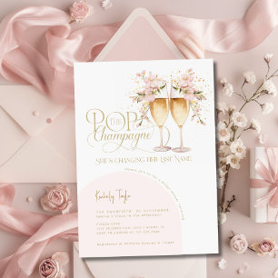 Champagner Elegant Rosa Brautparty Einladung