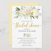 Champagner-Elfenbein-Brautparty Einladung (Vorne/Hinten)