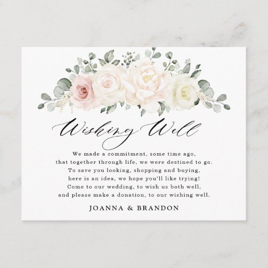 Champagner Elfenbeinrot Rosa Blütenduft zum Wohlfü Begleitkarte (Vorderseite)