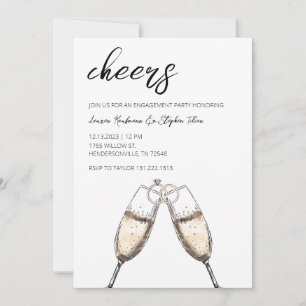 Champagner-Engagement Einladung