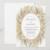 Champagner-Erde-Boheme-Hochzeit Einladung (Vorne/Hinten)