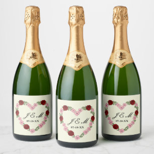 Champagner-Etikett für ländliche Hochzeit Schaumweinetikett