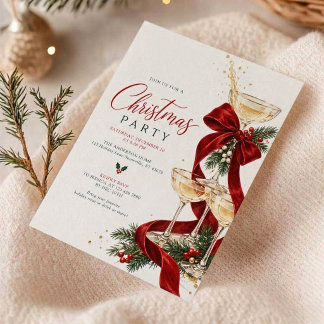 Champagner-Feiertags-Weihnachts-Cocktailparty Einladung