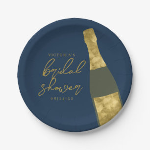 Champagner Flasche Personalisiertes Brautparty Pappteller