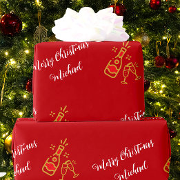 Champagner Flaschengläser Personalisiert Geschenkpapier