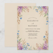 Champagner Fliederblüten-Hochzeit Einladung (Vorne/Hinten)