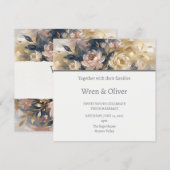 Champagner Florale Hochzeit Einladung (Vorne/Hinten)