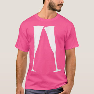 Champagner-Flöten-Gläser Damen Nacht Trendy Ästhet T-Shirt