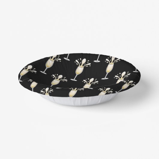 Champagner-Flutglas Pappteller (Gewinkelt)