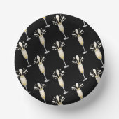 Champagner-Flutglas Pappteller (Vorderseite)