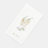 Champagner Foliage Wedding Just Married Serviette (Ecke)