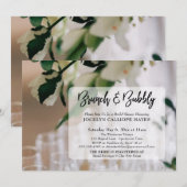 Champagner Foto Brunch & Bubbly Handschrift Einladung (Vorne/Hinten)