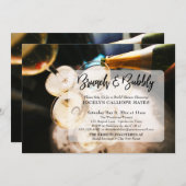 Champagner Foto Brunch & Bubbly Handschrift Einladung (Vorne/Hinten)
