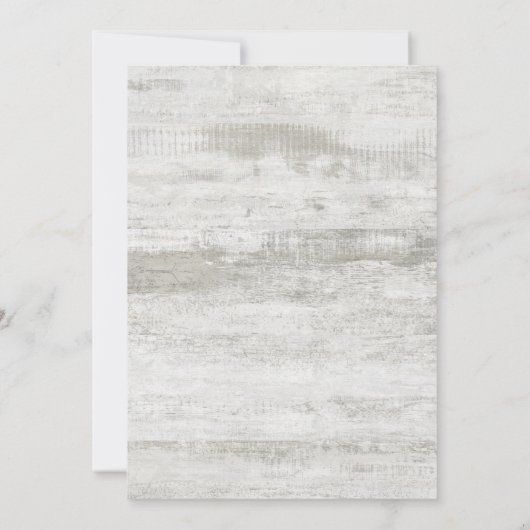 Champagner Frühstück Rustikal gebleicht Holz Einladung (Rückseite)