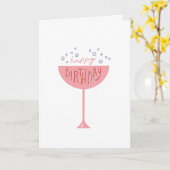 Champagner Geburtstag Karte (Gelbe Blume)