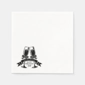 Champagner-Geburtstags-Schleife Serviette (Vorderseite)