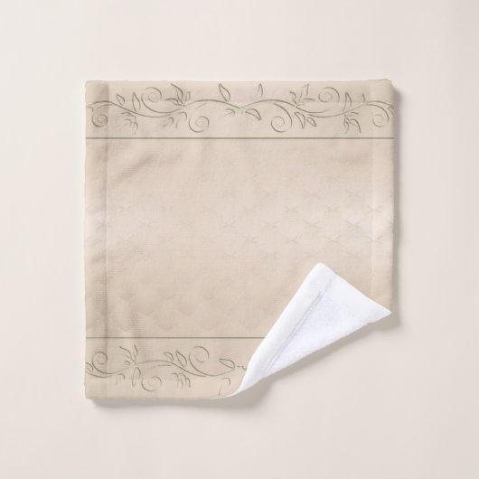Champagner Gemustert Design Badhandtuch Set (Waschlappen)