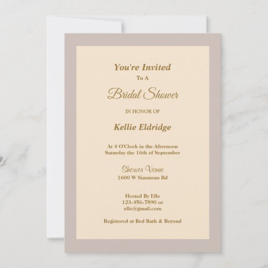 Champagner Gerahmt Bridal Dusche Einladung (Vorderseite)