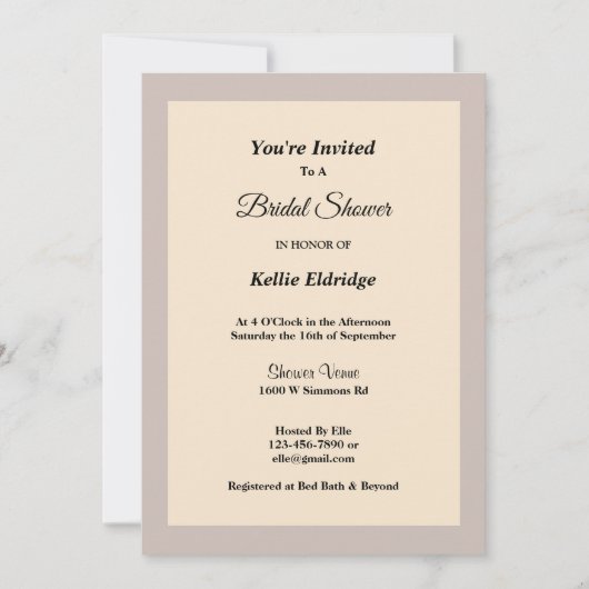 Champagner Gerahmt Bridal Dusche Einladung (Vorderseite)