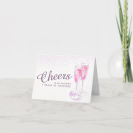 Champagner Glas 3. Hochzeitstag Kunstkarte Karte