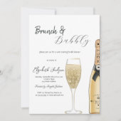 Champagner-Glas-Brunch und Bubbly Einladung (Vorderseite)