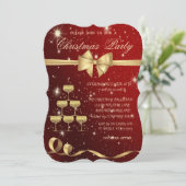 Champagner-Glasbaum, Bow, Rot, Weihnachtsgebäck Pa Einladung (Stehend Vorderseite)