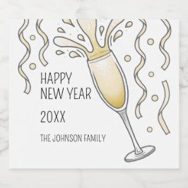 Champagner-Gläser Schaumweinetikett