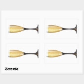 Champagner-Glass-Aufkleber Rechteckiger Aufkleber (Blatt)