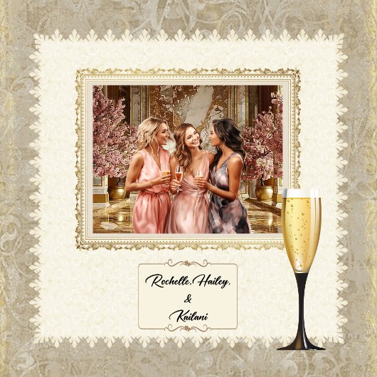 Champagner-Glass-Aufkleber Rechteckiger Aufkleber