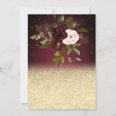 Champagner Glass Gold Burgund Rose Rente Einladung (Rückseite)