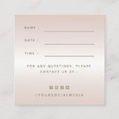 Champagner-Glitzer Dripping Appointing Erinnerung Quadratische Visitenkarte (Rückseite)