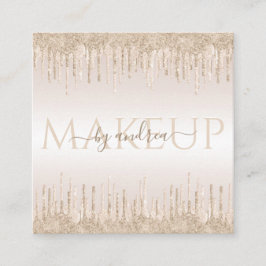 Champagner-Glitzer Driving Chic Glam Makeup Artist Quadratische Visitenkarte