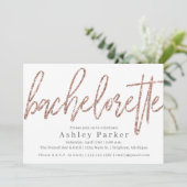 Champagner Glitzer Junggeselinnen-Abschied Einladu Einladung (Stehend Vorderseite)