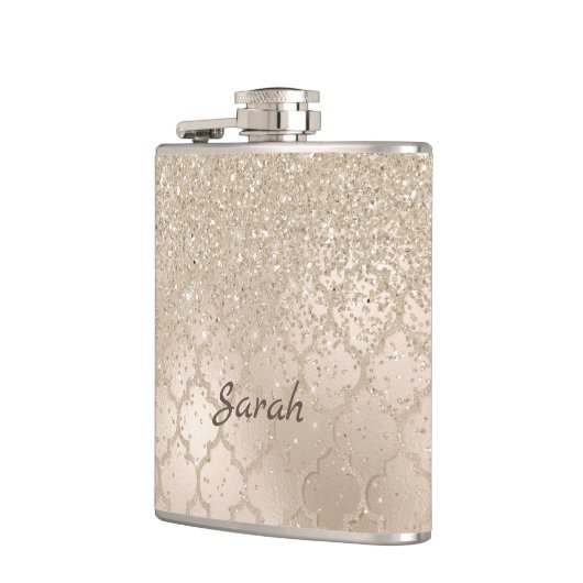 Champagner Glitzer Look Flask Flachmann (Links)