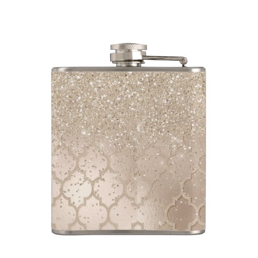 Champagner Glitzer Look Flask Flachmann (Rückseite)