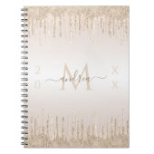 Champagner-Glitzer-Trocknung Monogramm und Jahr ab Notizblock (Vorderseite)